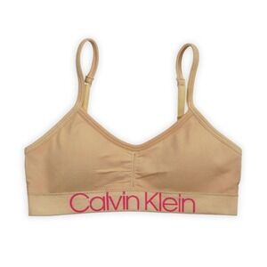 Calvin‎ Klein Kids Nude Cotton Stretch Bralette Comfort Bra #6101, Size S, NWT